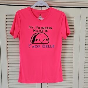 Pink Graphic Tee with Taco Belle Design